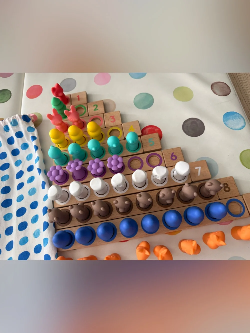 Lovevery. Montessori Math Bars & Number Tiles - not completed
